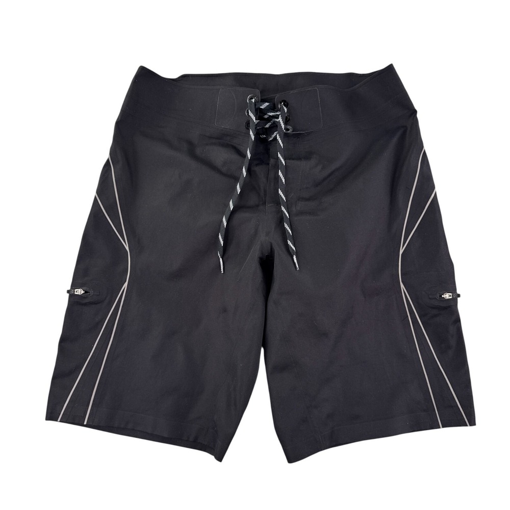 Lululemon Board Shorts Mens 32 Black Swim Trunks Drawstring 10" Inseam
